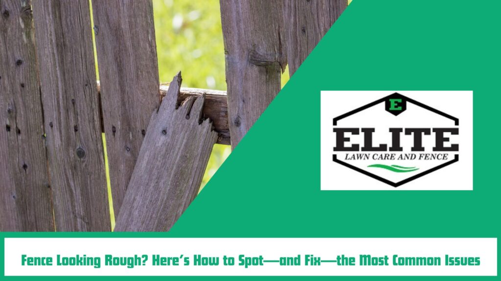 Elite Lawncare and Fence repairing a wooden fence damage outdoor